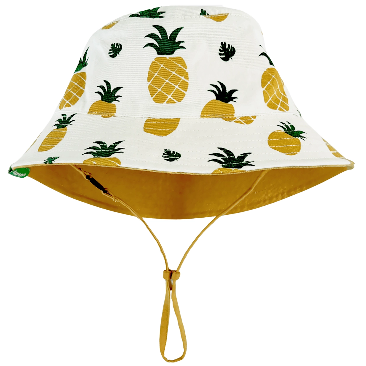 Parade Organics Reversible Cotton Bucket Hat - Pineapple and Honey