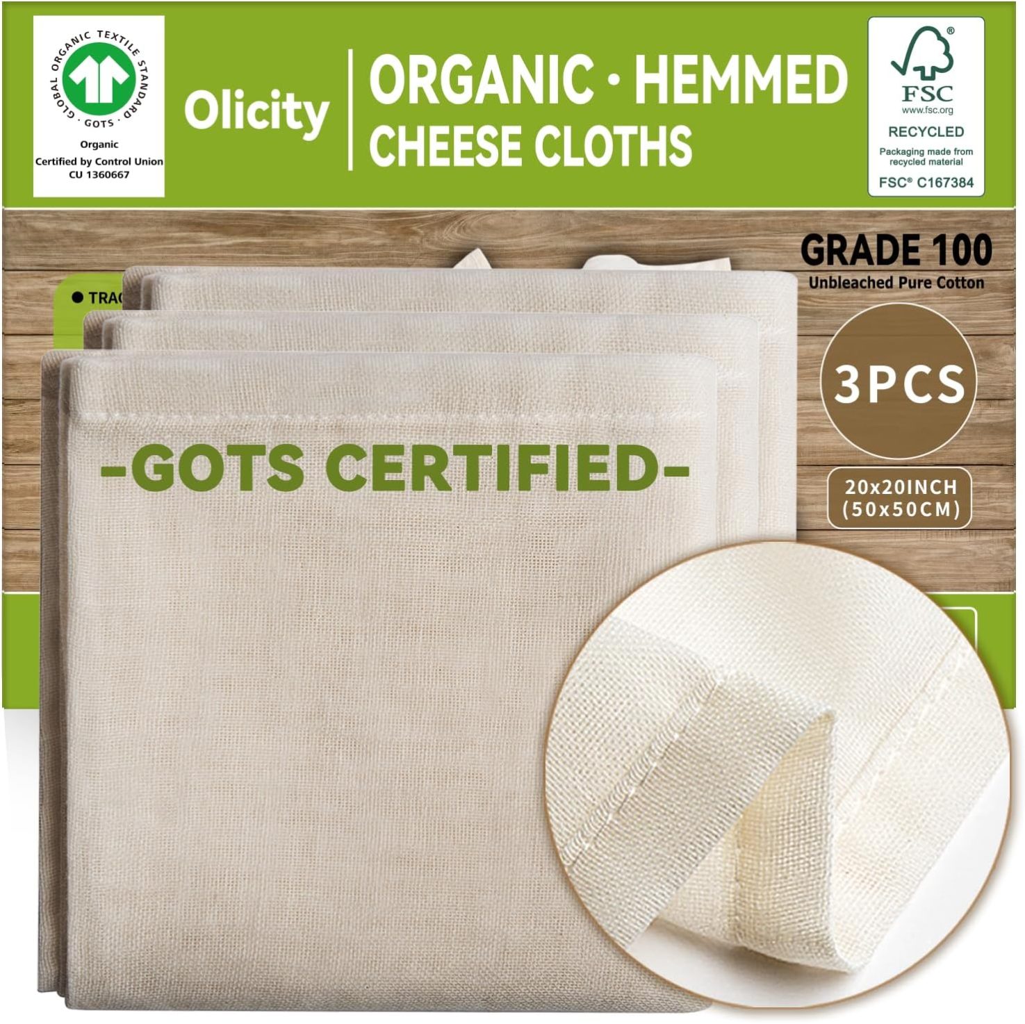 Organic Cheese Cloths - 3 pack