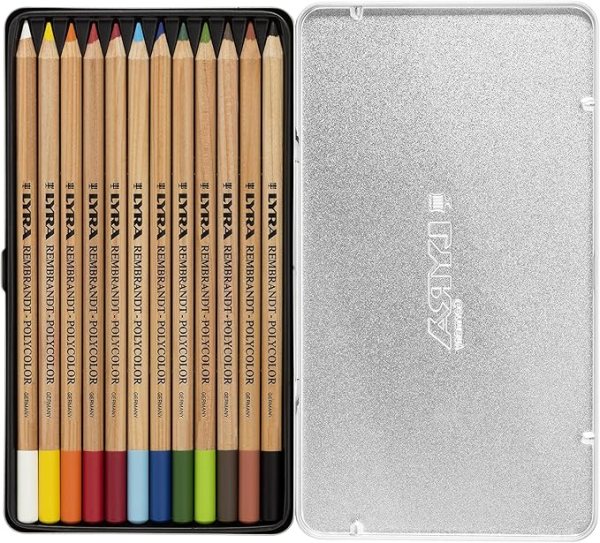 LYRA Rembrandt Polycolor Art Pencils, Set of 12 Pencils, Assorted Colors