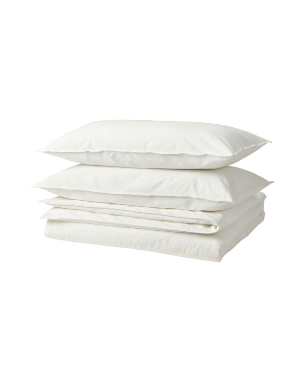 ANGSLILJA Duvet Cover and Pillowcases White, FullQueen