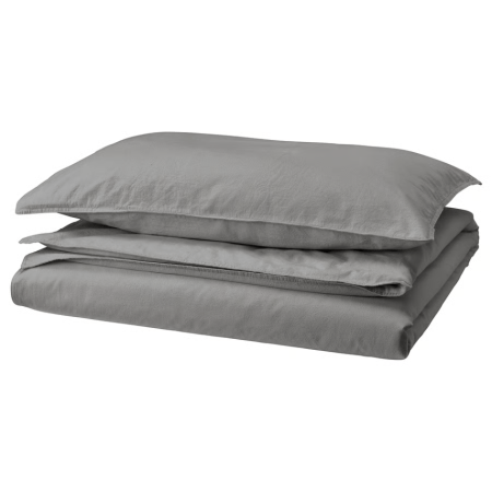 ÄNGSLILJA Duvet cover and pillowcase(s), gray,