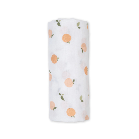 Lulujo-Swaddle Blanket Muslin Cotton Peaches
