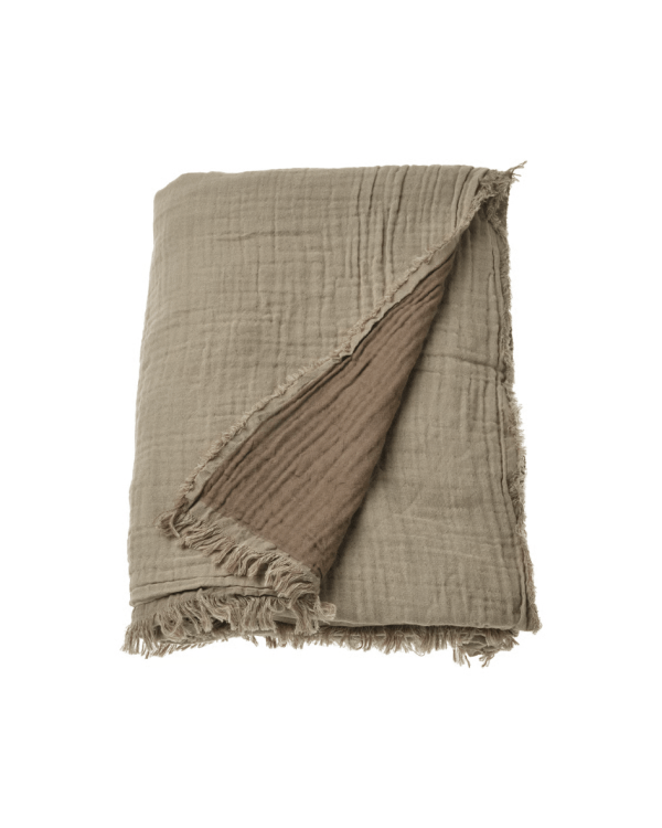 VALLKRASSING Throw, light gray-brown