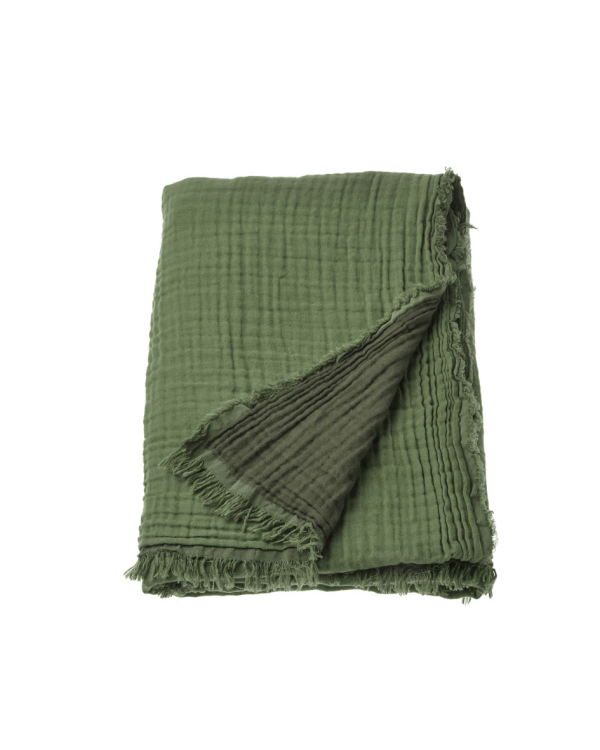 VALLKRASSING Throw, light grey-greenn