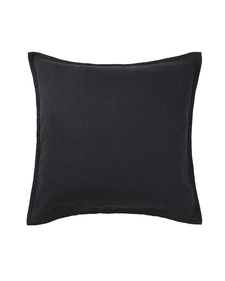 Black Linen Cushion cover, black