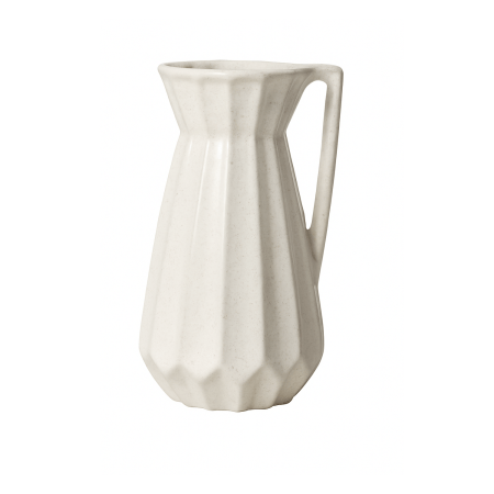 Pequeno Mundo Cream Ceramic Vase - Ribbed Medium