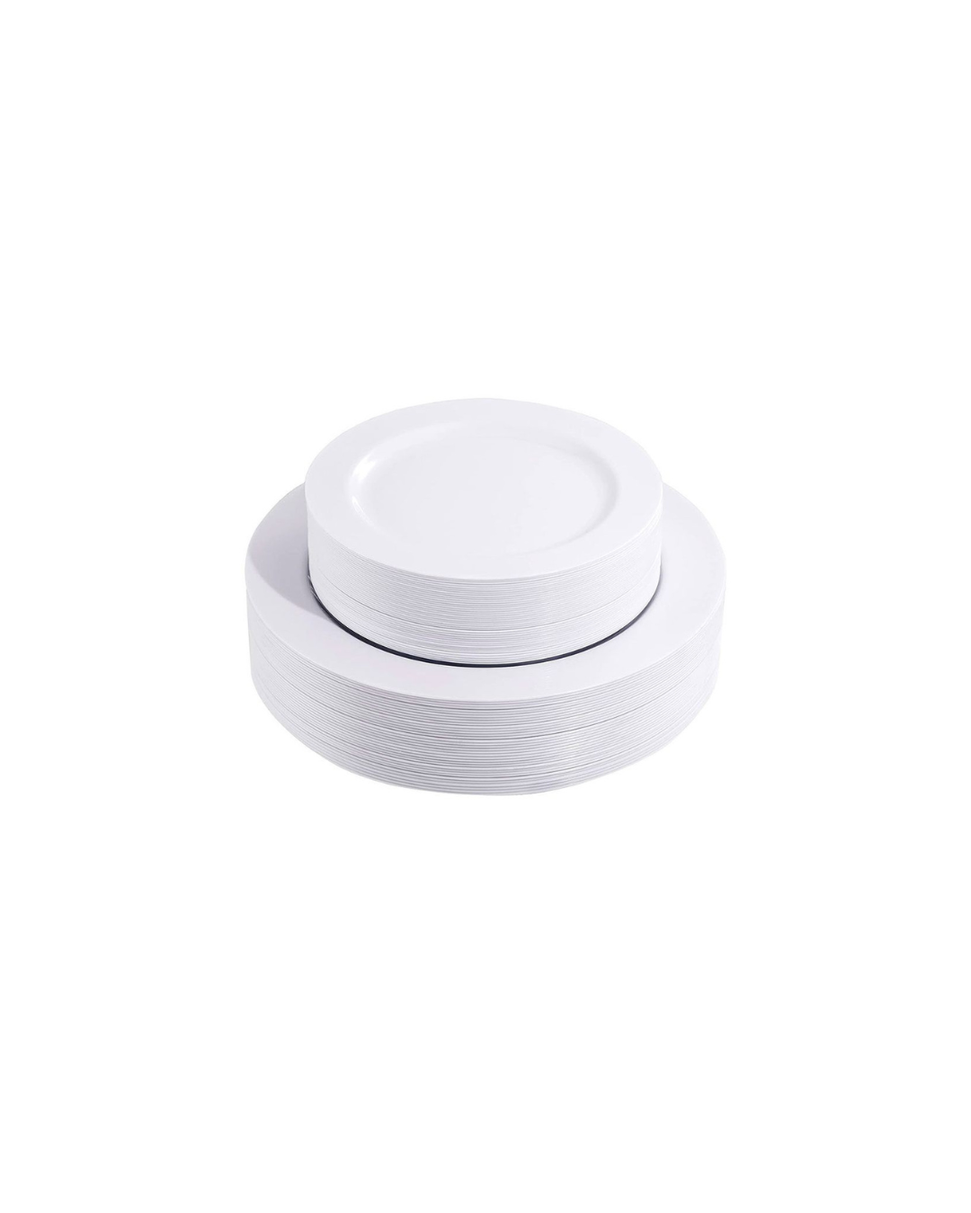 Plastic White Plates 10 inches, 7 inches