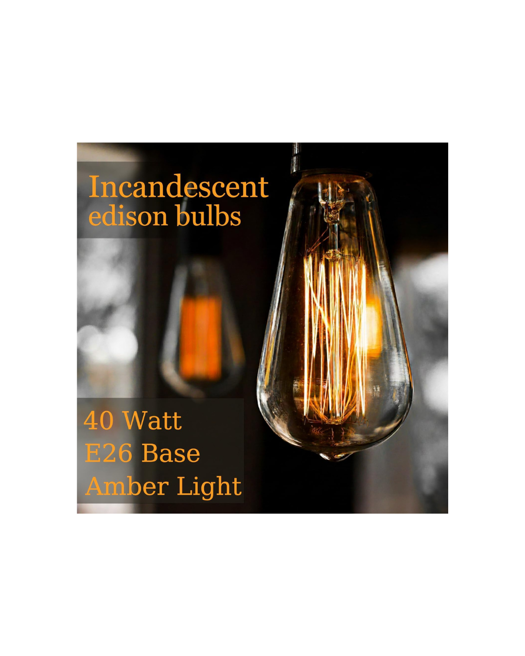 Vintage Incandescent Light Bulbs, 2700K Warm Dimmable