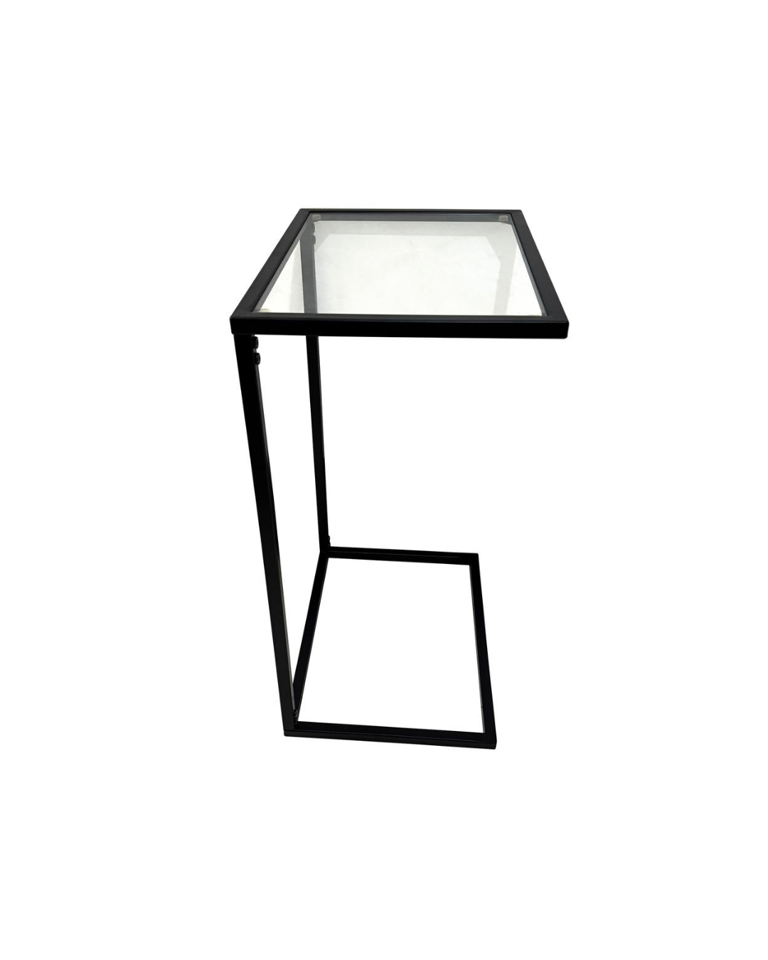 Metal Side Table with Glass Top